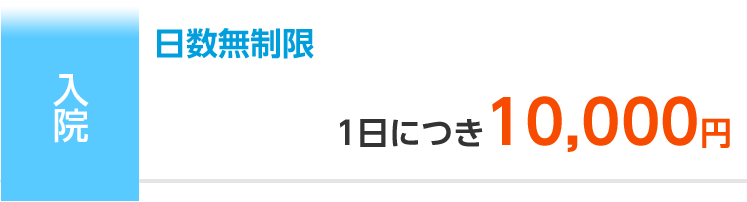 入院 日数無制限 1日につき10,000円