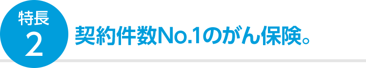 特長2 契約件数No.1のがん保険。