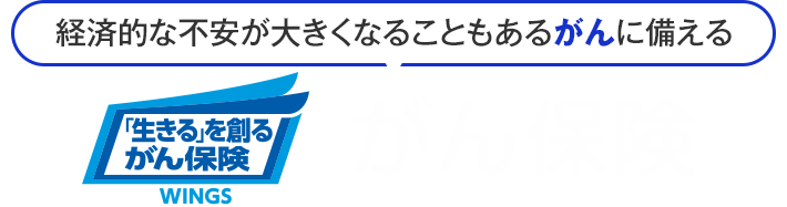 経済的な不安が大きくなることもあるがんに備える 生きるを創るがん保険WINGS がん保険