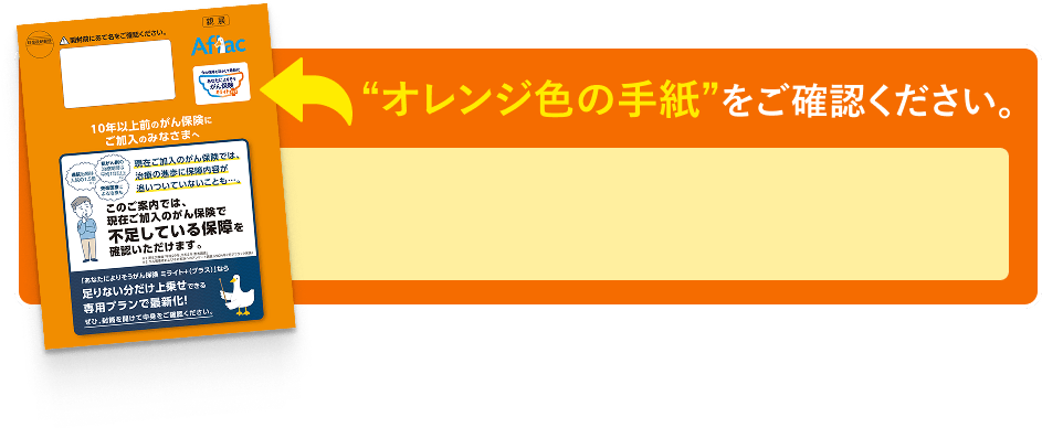 オレンジ色の手紙をご確認ください。