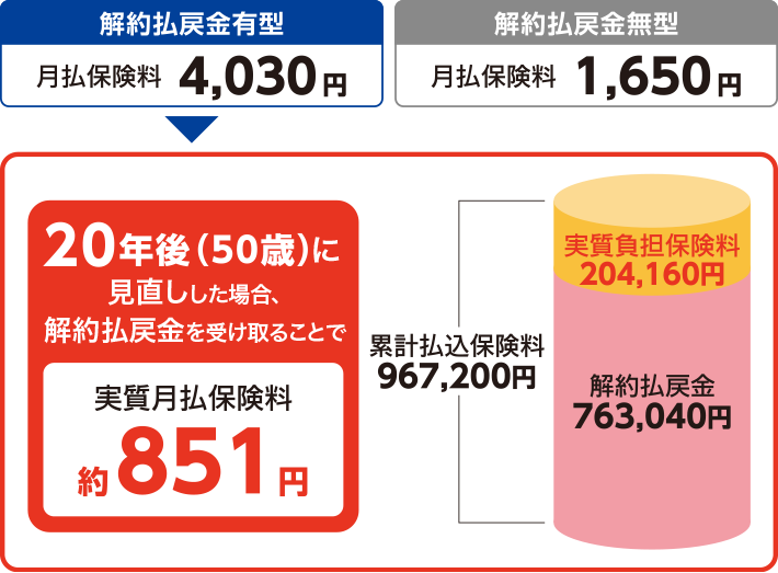 30歳男性の保険料例のイメージ