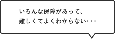 いろんな保障があって、難しくてよくわからない・・・