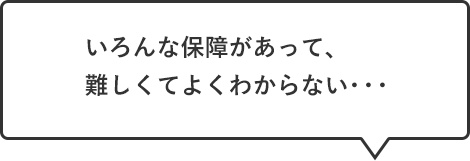 いろんな保障があって、難しくてよくわからない・・・