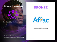 Qorus accenture Product & Service Innovation The Qorus-Accenture Innovation in Insurance Awards 2023 BRONZE Aflac Mirror health monitor