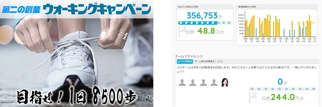 第二の創業 ウォーキングキャンペーン 目指せ!1日8500歩