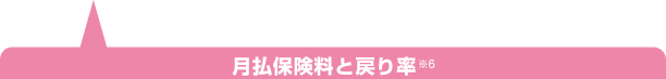 月払保険料と戻り率※6
