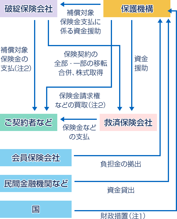 仕組みの概略図：救済保険会社が現れた場合