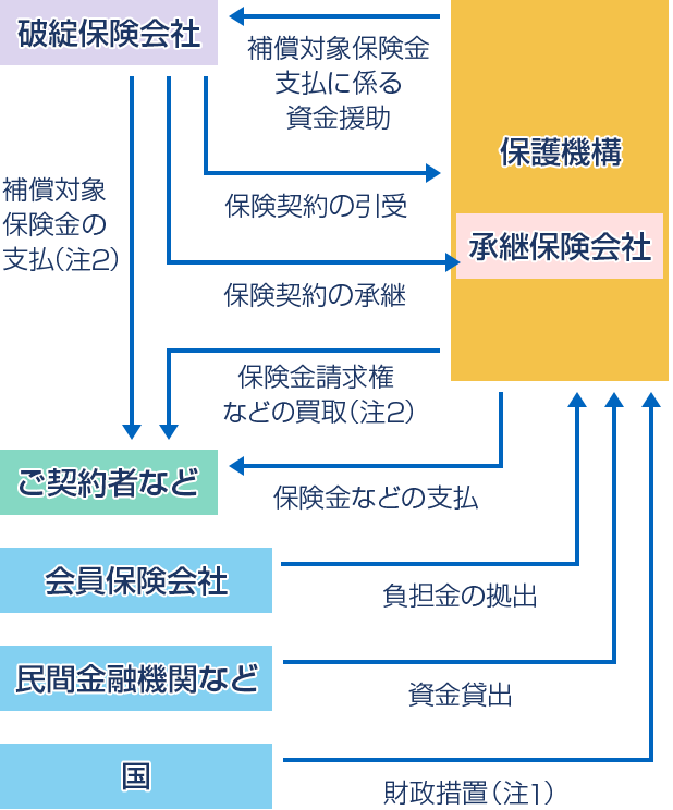 仕組みの概略図：救済保険会社が現れない場合