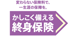 変わらない保険料で、一生涯の保障を。かしこく備える終身保険