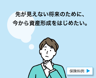 先が見えない将来のために、今から資産形成をはじめたい。保険料例