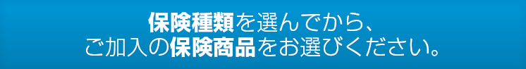 保険種類を選んでから、ご加入の保険商品をお選びください。