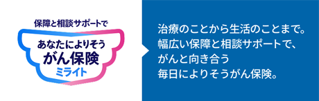 保障と相談サポートであなたによりそうがん保険 ミライト